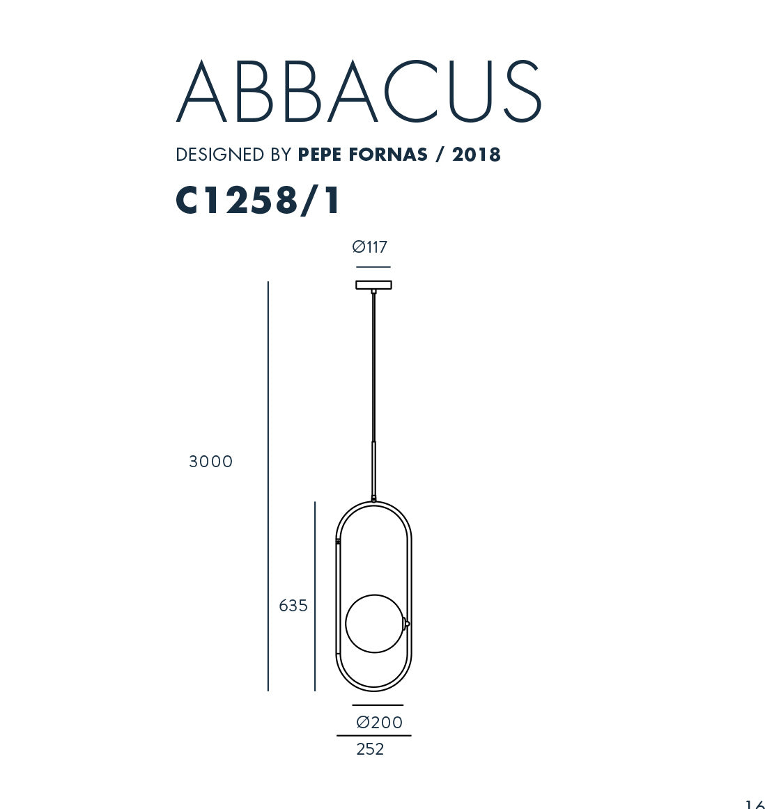 Abbacus - Designer Jose Fornas 2018 - 1er Pendelleuchte - Aromas del Campo