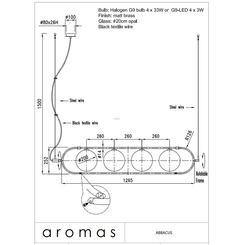 Abbacus - Designer Jose Fornas 2018 - Pendelleuchte - Aromas del Campo