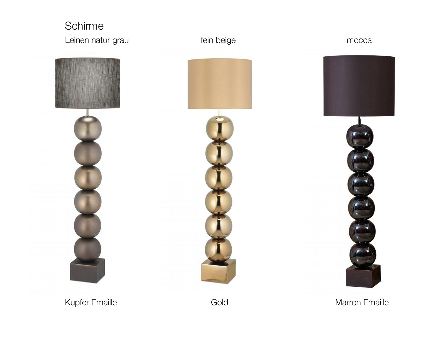 Bilba Metall sechsfach mit kurzem Schirm - Bodenleuchten - envy lighting